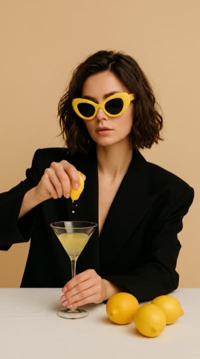 Cocktail de Limão Blazer em Estúdio