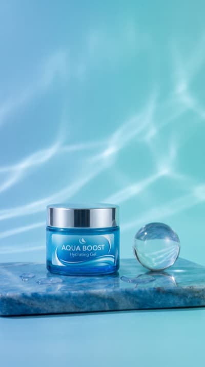 Frasco de Creme Aqua com Brilho de Água