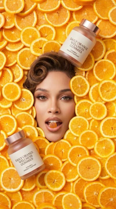 Retrato de Suplemento com Fatia de Laranja