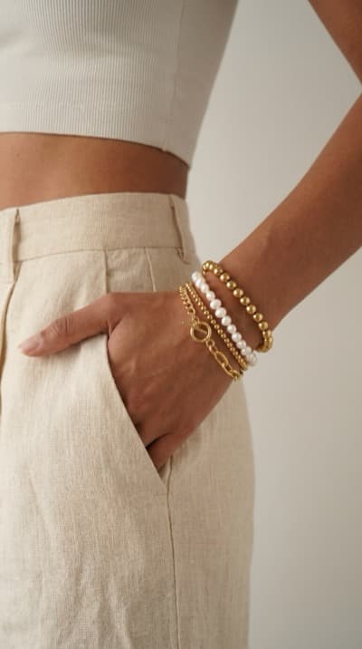 Pulseira de Linho Detalhe de Bolso