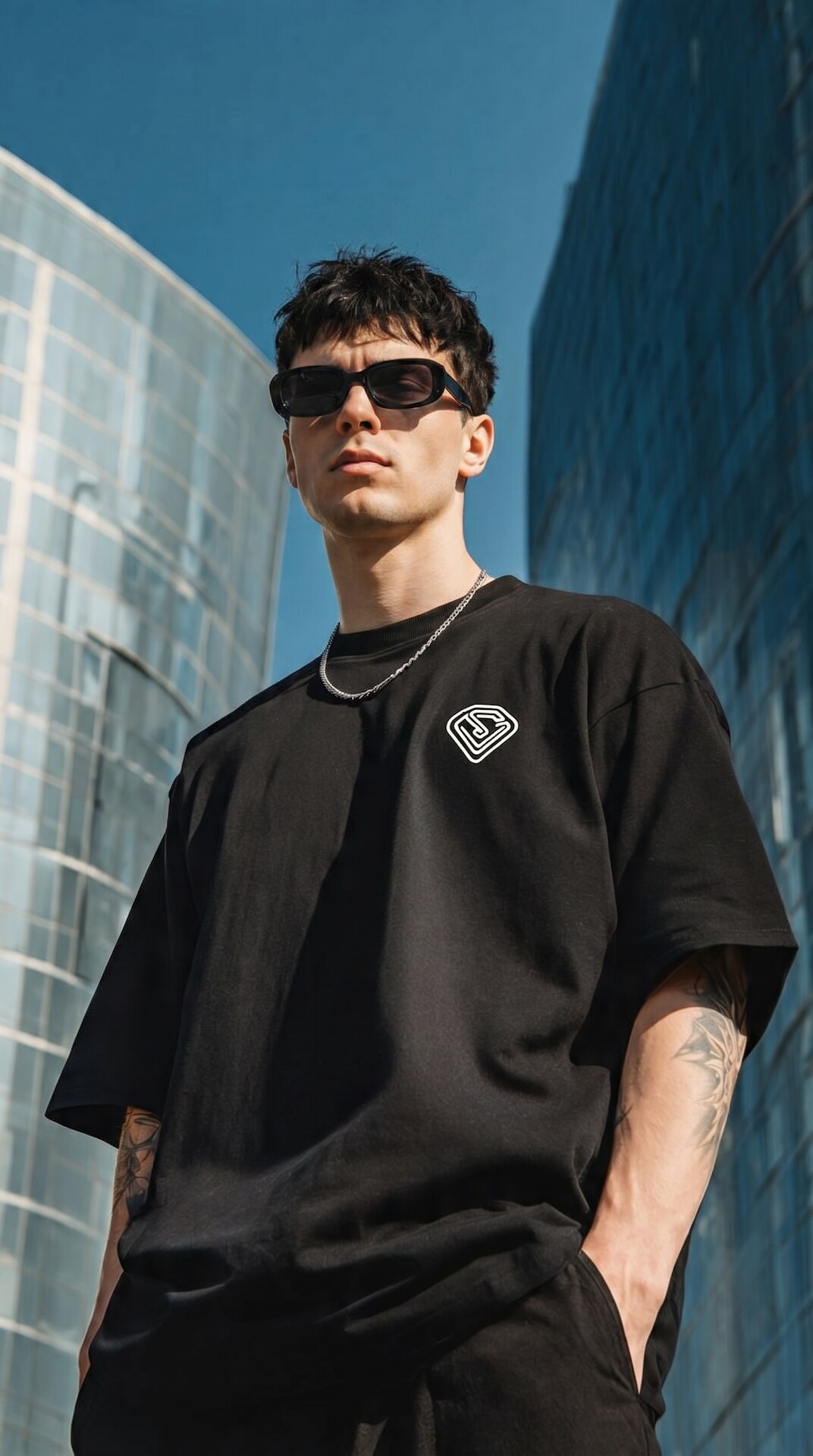 Black Oversized Tee Street