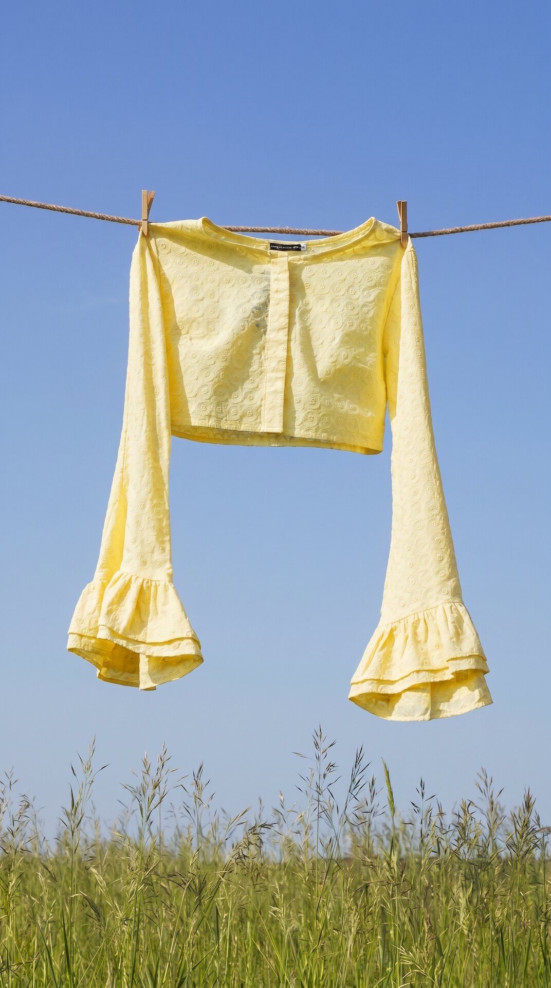 Clothesline Yellow Bell Sleeve Top