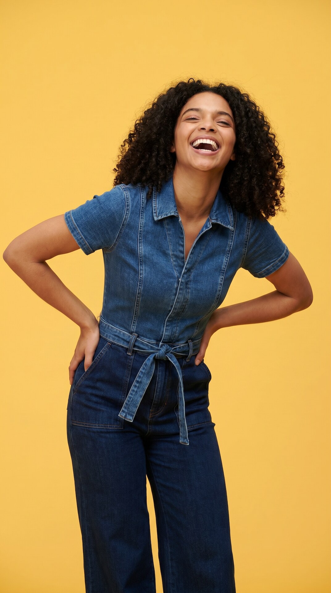Denim Romper Yellow Studio