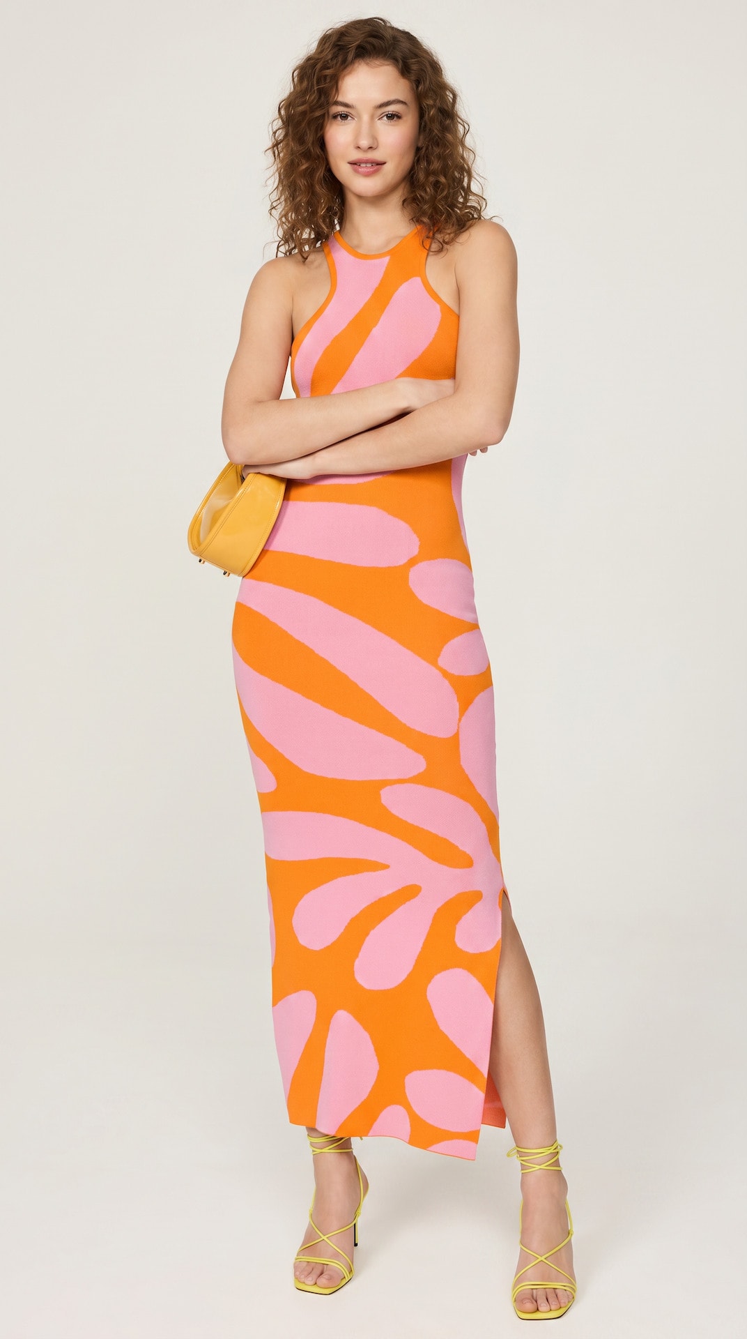 Orange Wave Maxi Dress