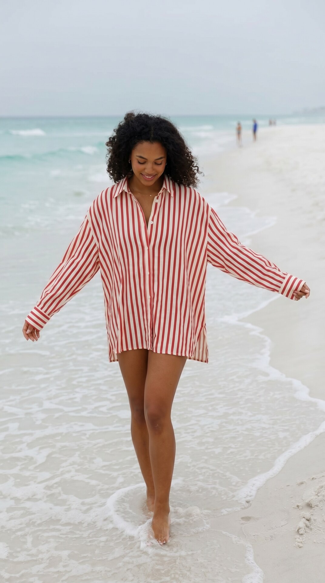 Pink Striped Beach Shirt