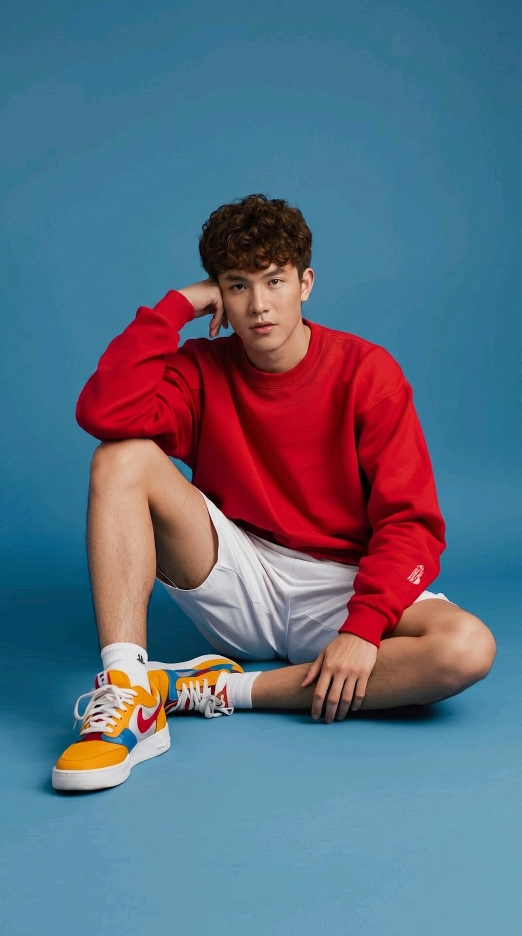 Red Sweatshirt Studio Sit