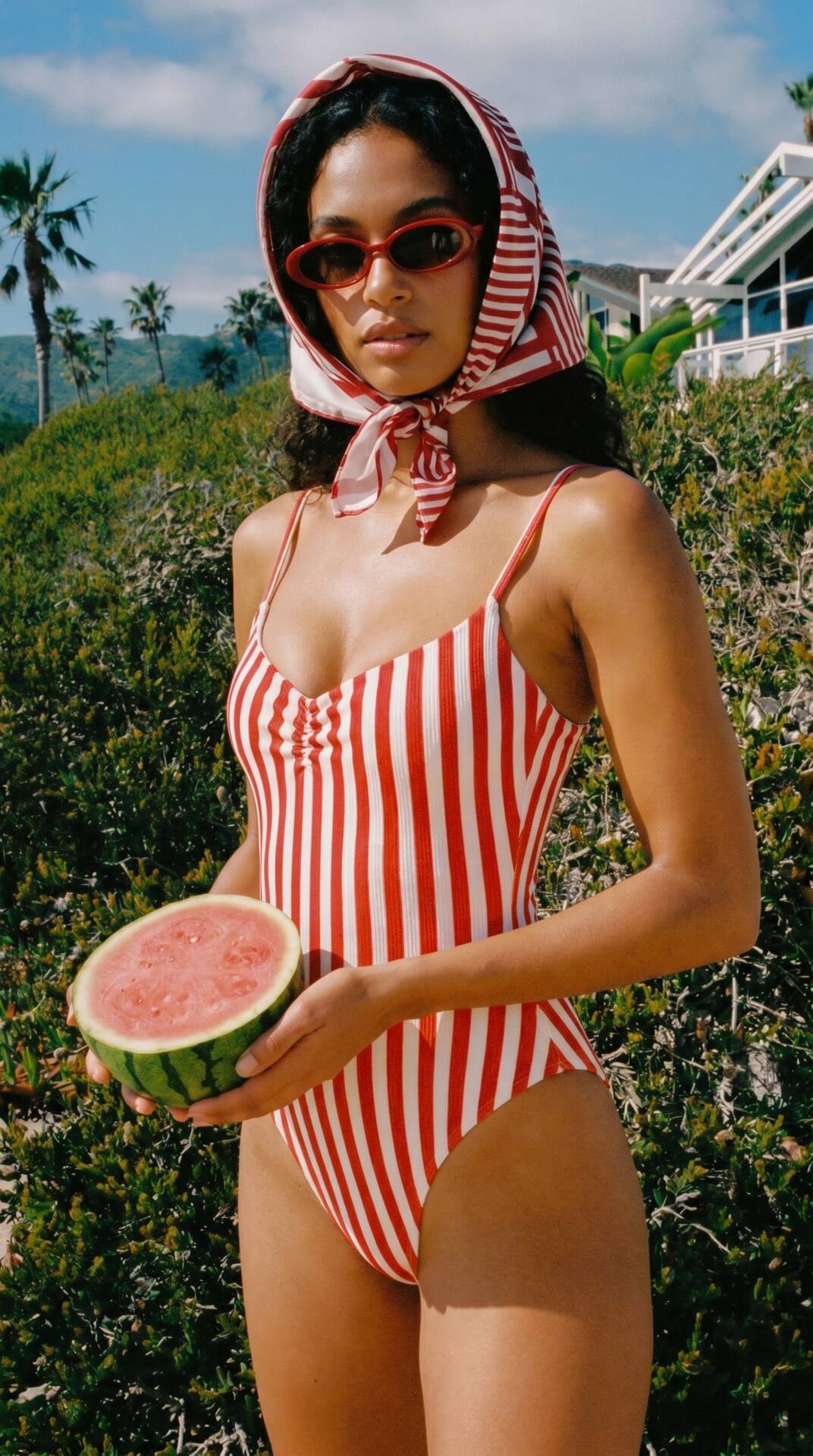 Striped One-Piece Watermelon