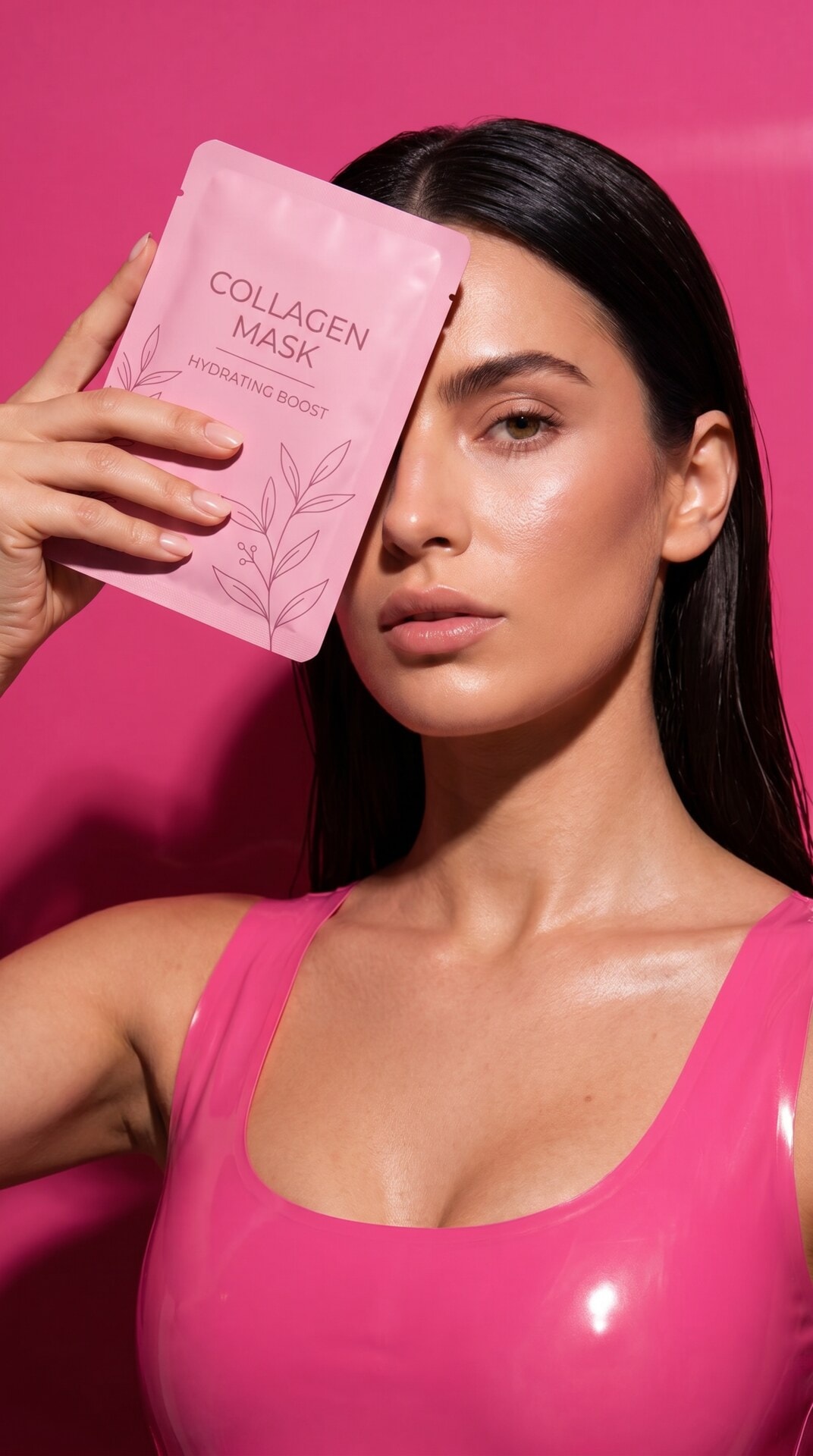 Collagen Mask Pink Portrait