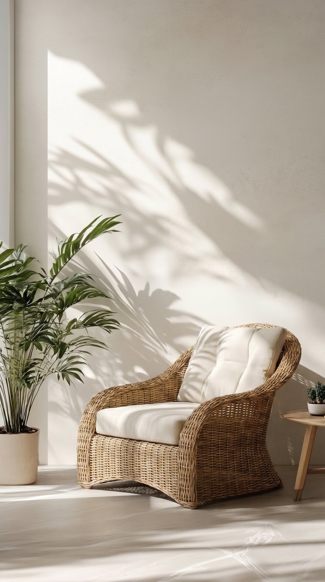 Wicker Chair Sunlit Room