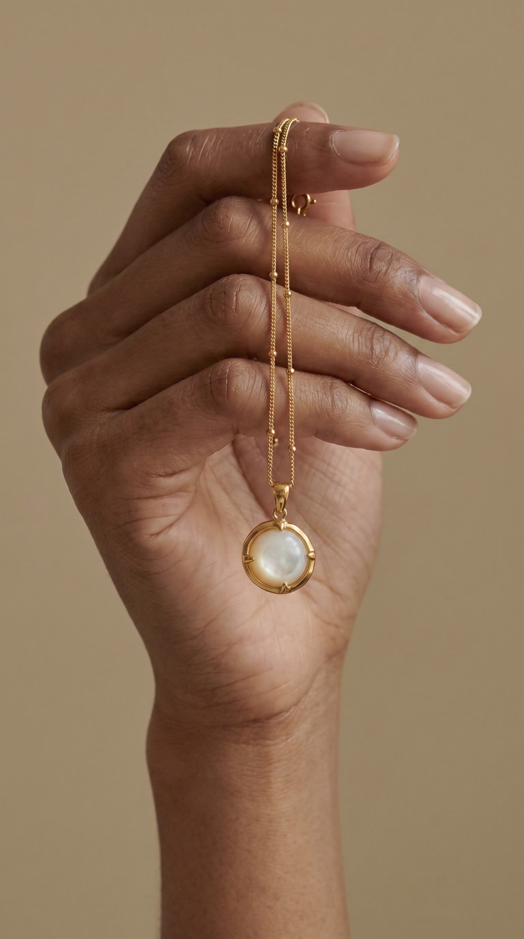 Coin Necklace Hand Hold