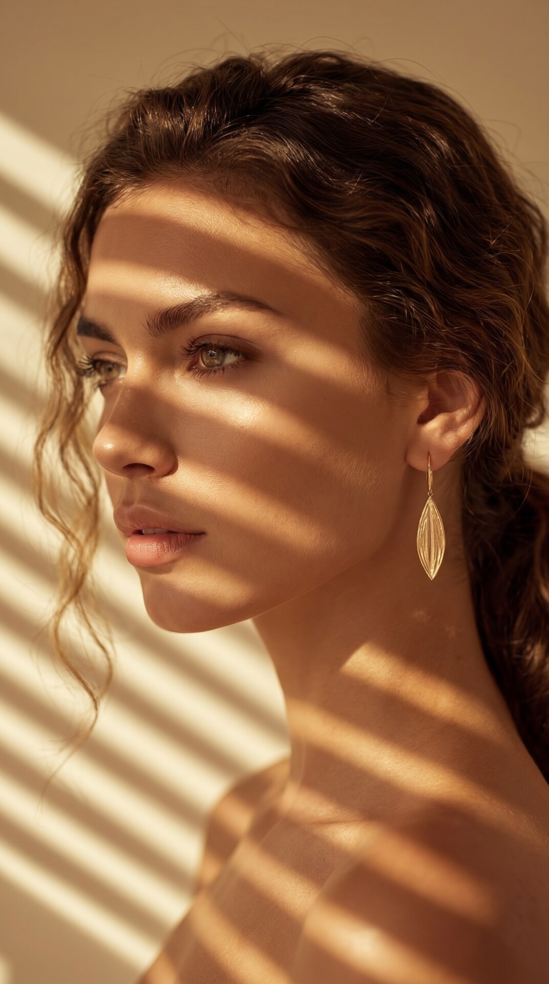 Golden Shadow Earring Portrait