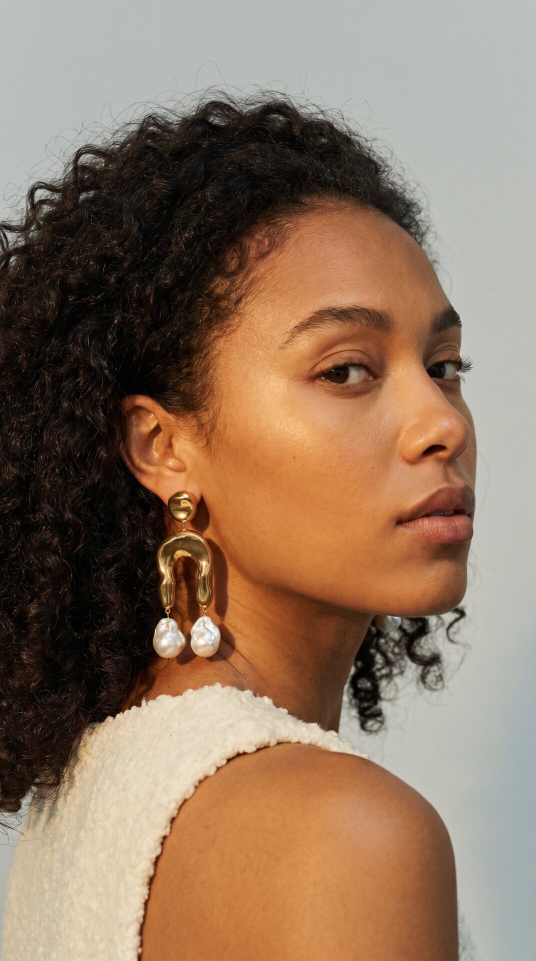 Pearl Drop Earring Portrait