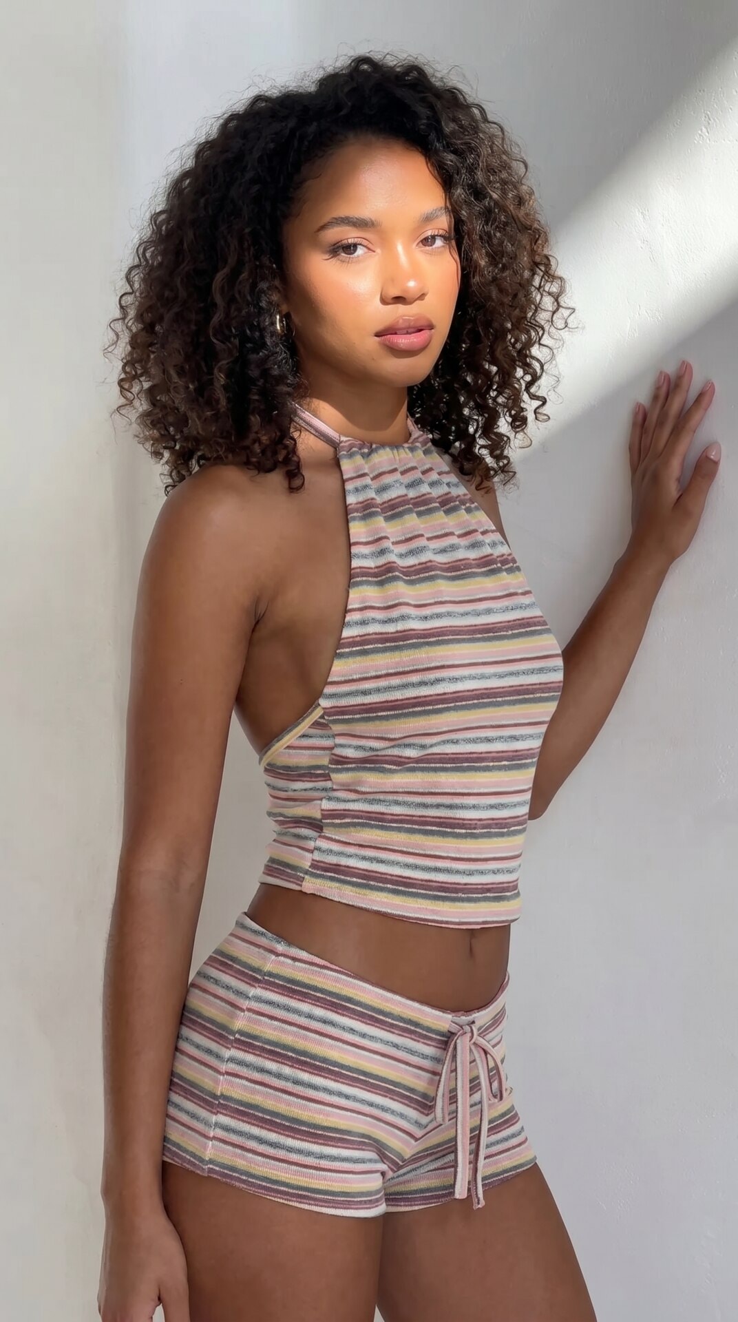 Striped Knit Tank Shorts Portrait