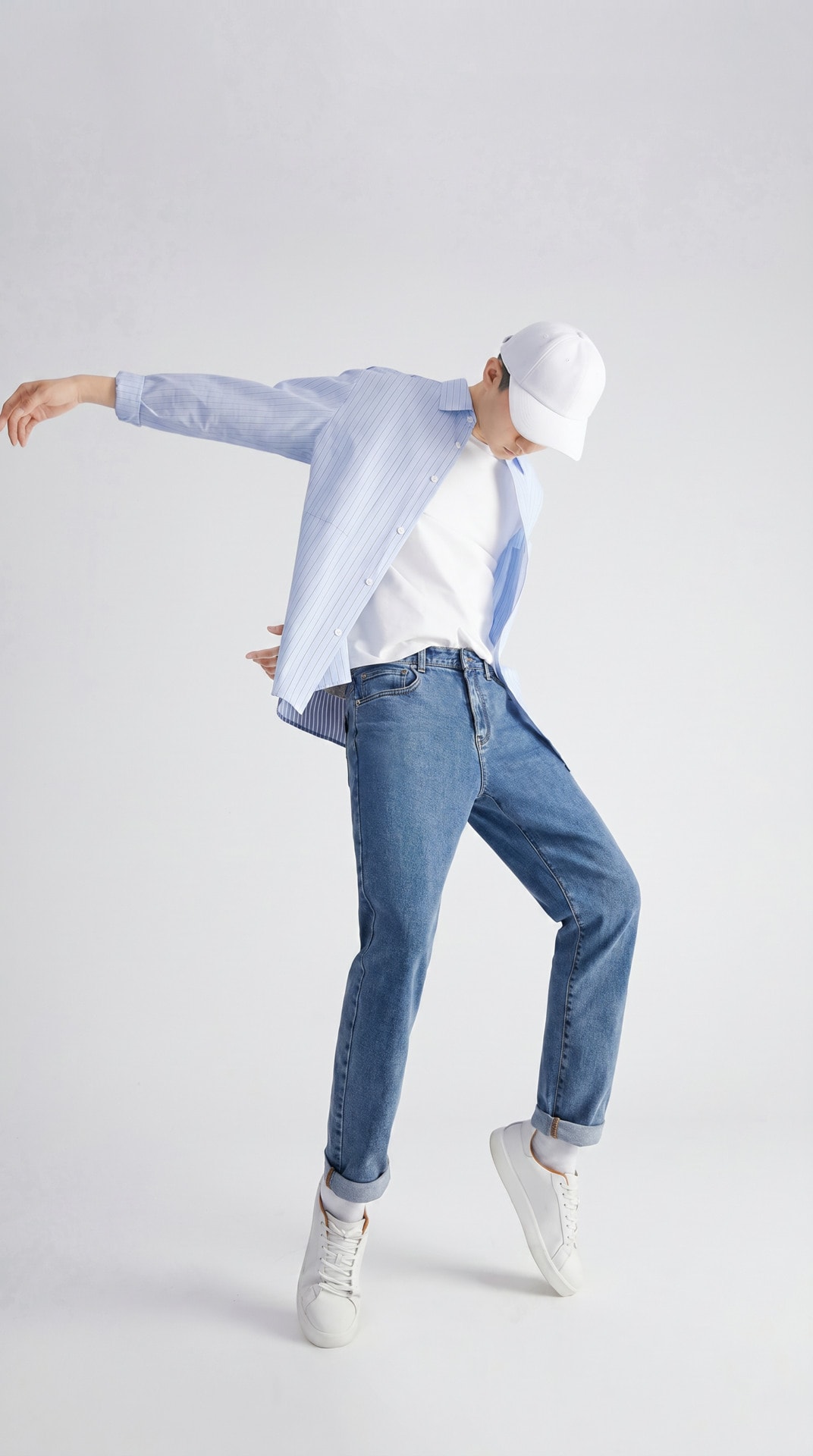 White Hoodie Denim Jump