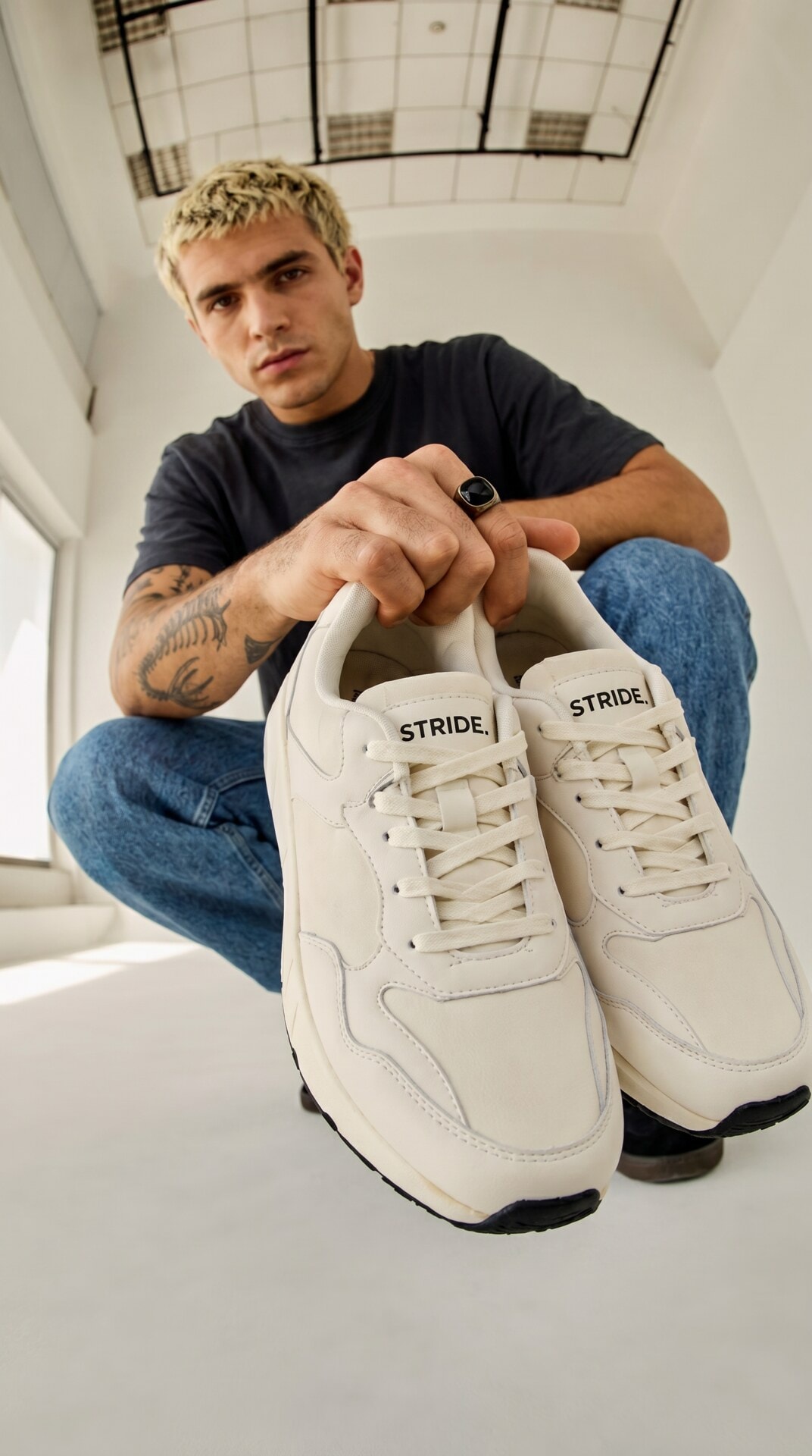 White Sneaker Menswear Portrait