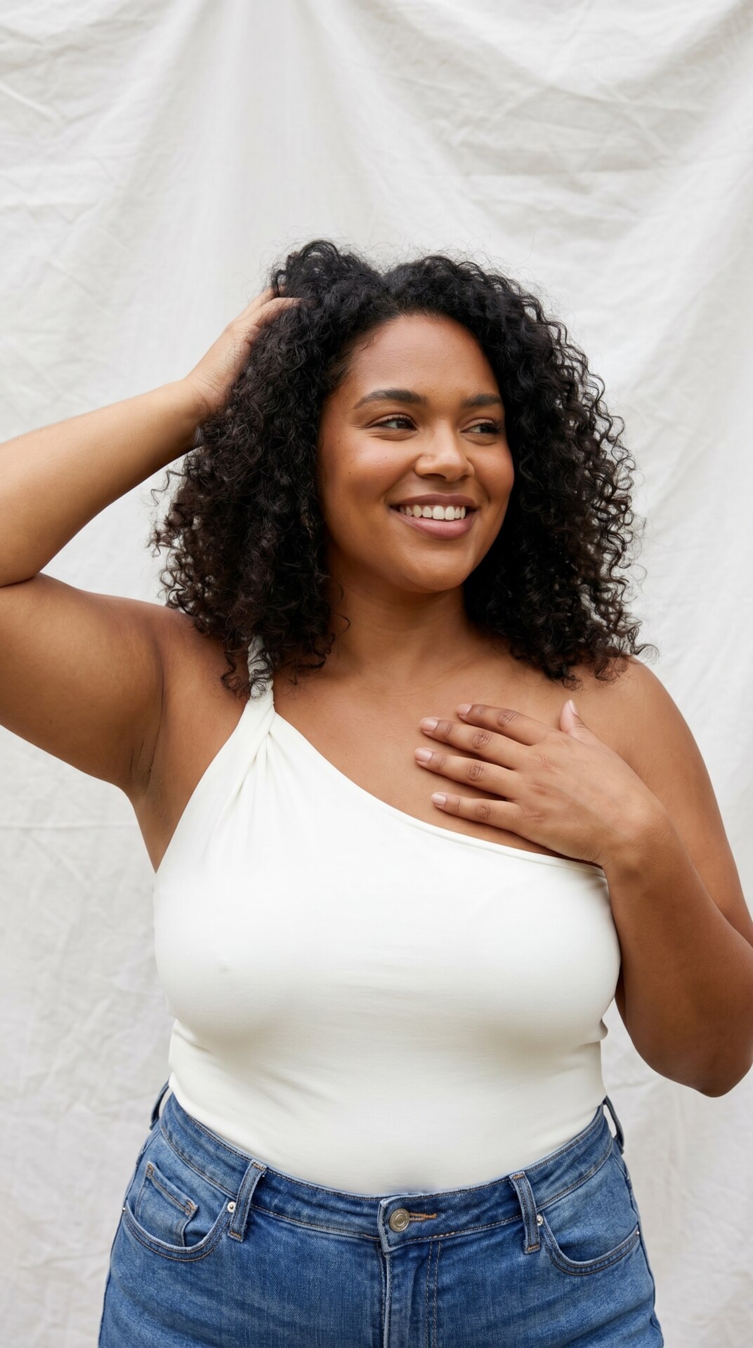 White Tank Denim Portrait
